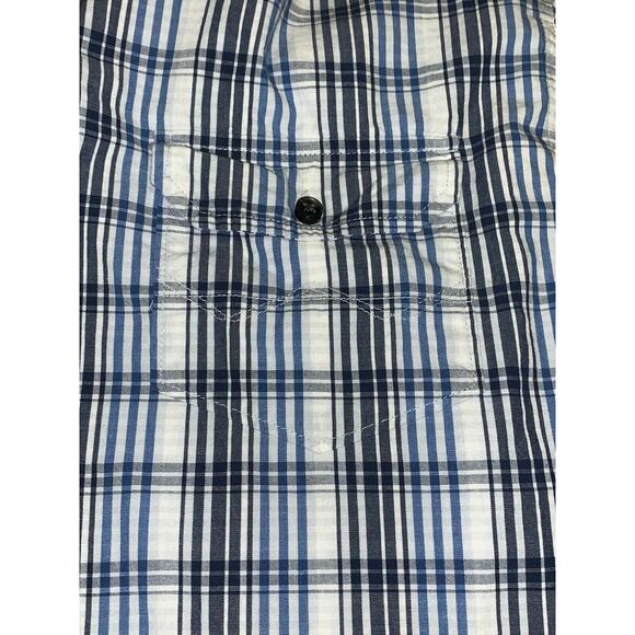 Wrangler Jeans Co Mens 2XL Shirt Blue Black White Plaid Button L S Soft Cotton - Picture 11 of 11